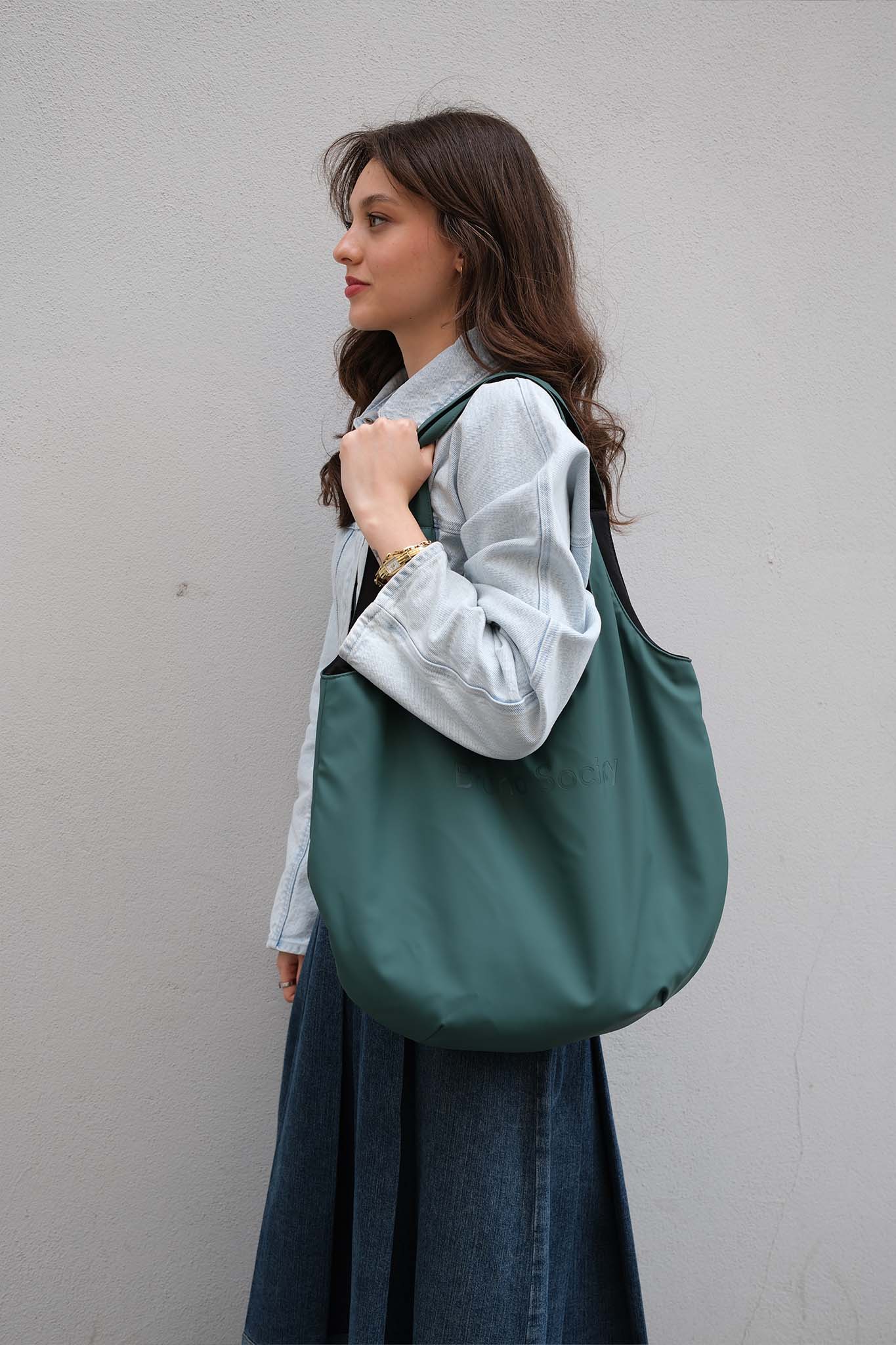 Midi Market Bag - Olive Green