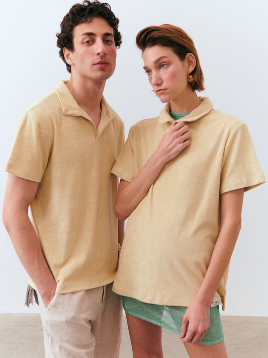 Kombin Havlu T-Shirt - Bej