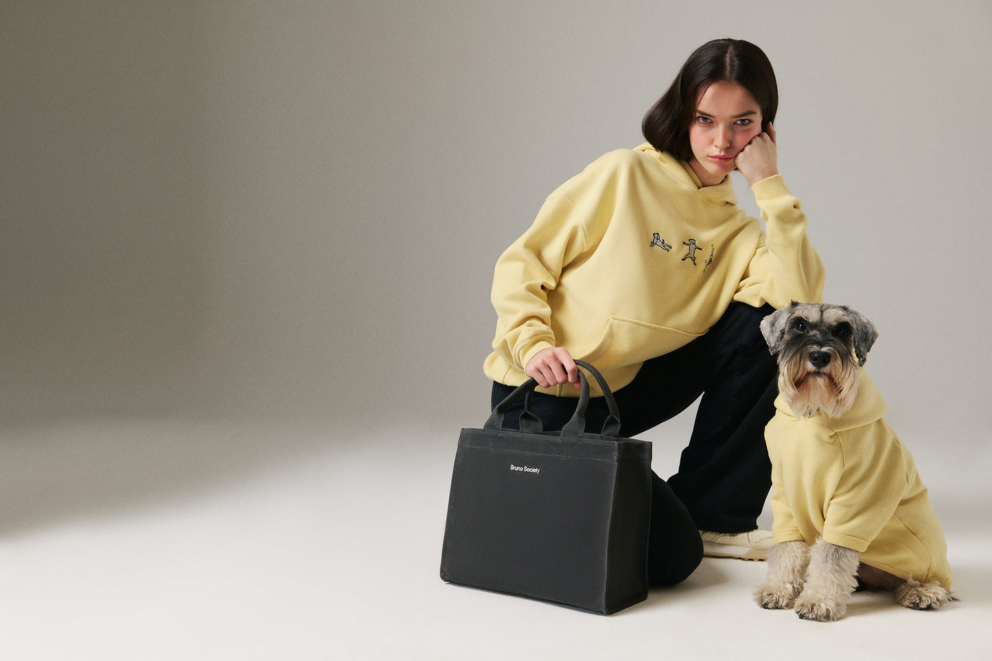 Dog Yoga Hoodie - Yellow