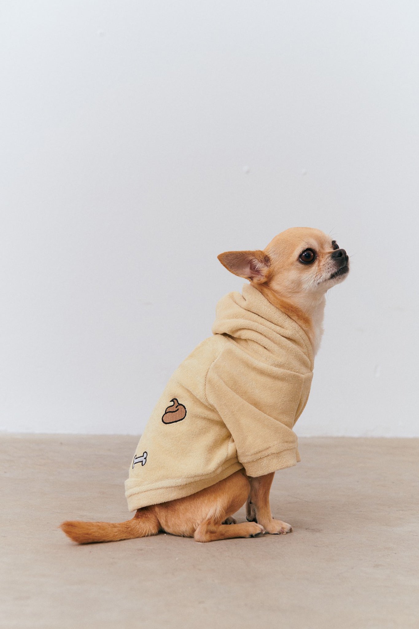 Köpek Havlu Hoodie - Bej