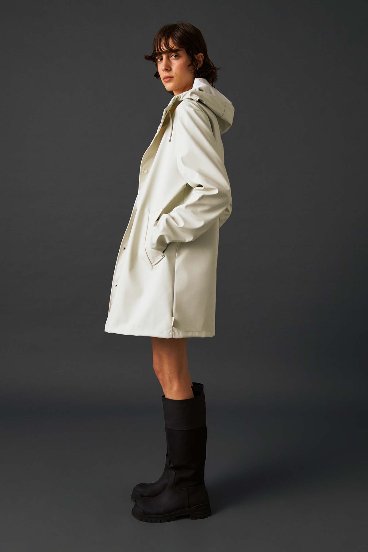 Unisex Lightweight Yağmurluk - Kar Beyazı - Bruno Society