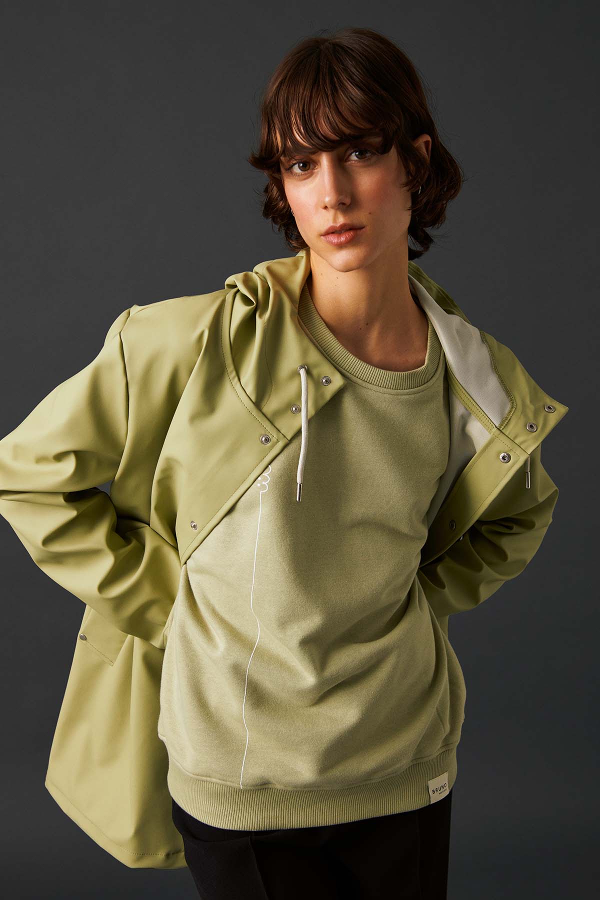 Unisex Lightweight Yağmurluk - Yosun Yeşili - Bruno Society