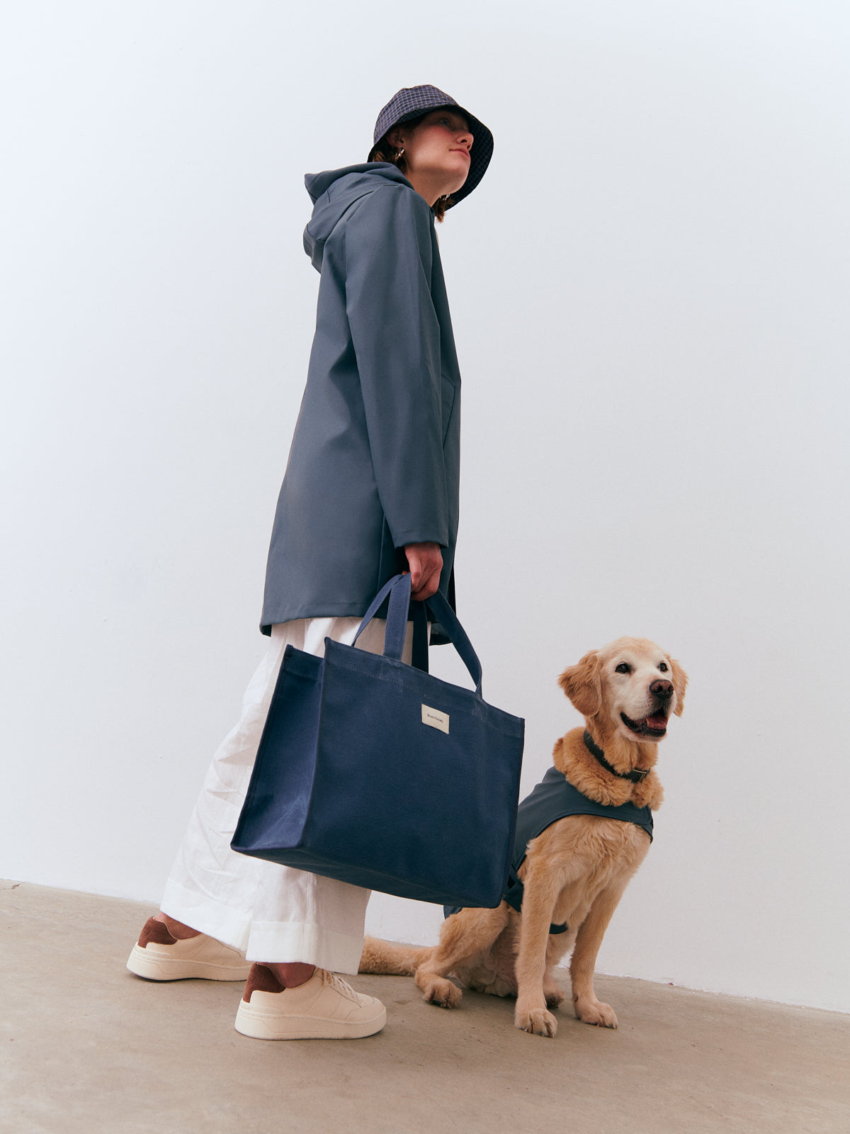 Strapped Raincoat - Horizon Blue