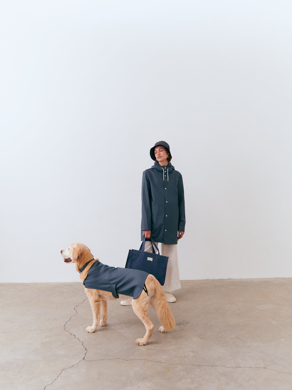 Strapped Raincoat - Horizon Blue