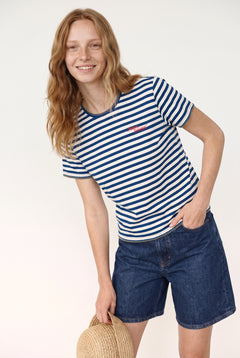 Sea Side - Çizgili Jersey Tişört - Unisex