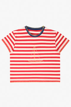 Sea Side - Çizgili Jersey Tişört - Çocuk