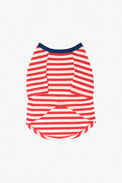 Slow Summer Sands - Çizgili Jersey Tişört - Köpek