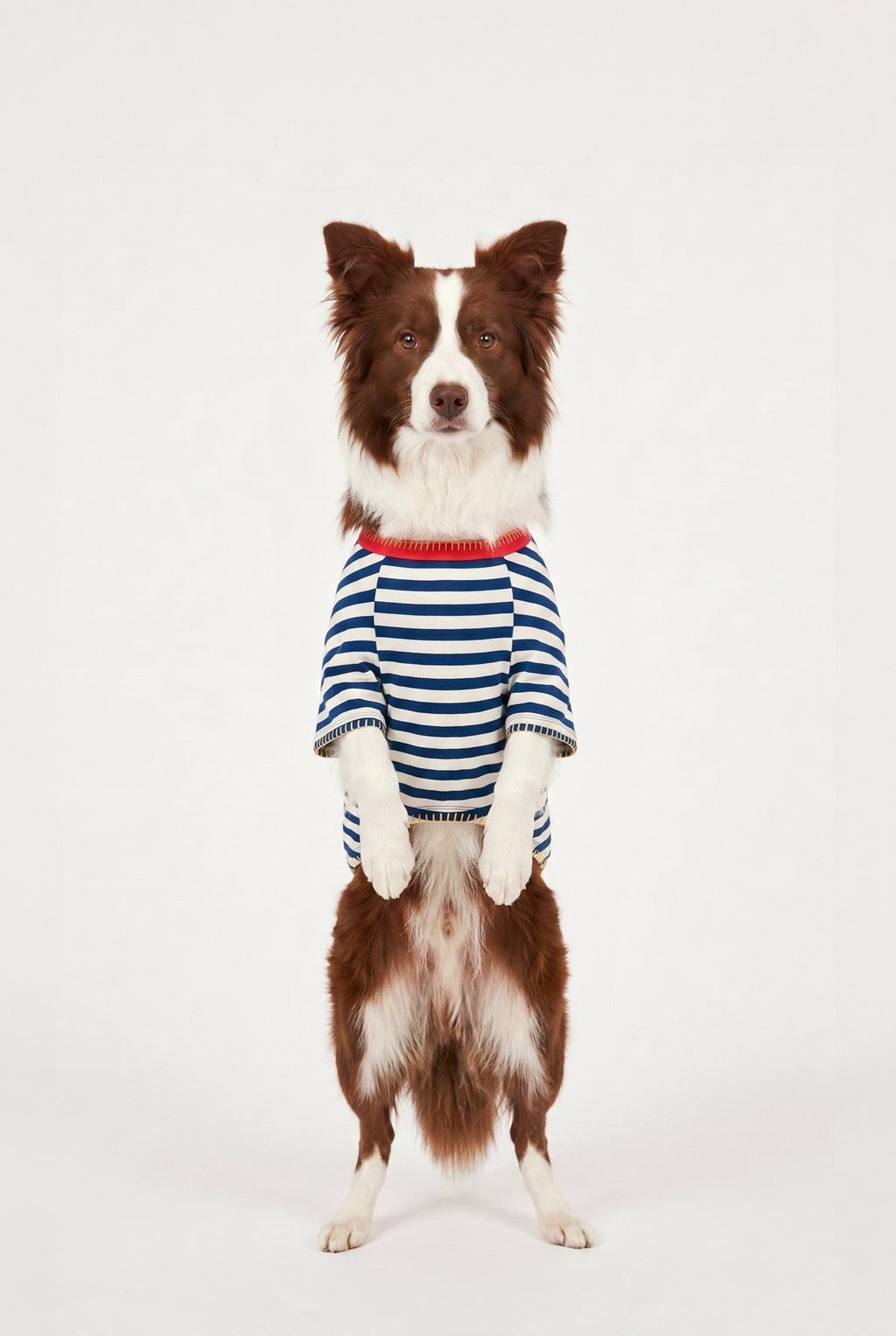 Sea Side - Çizgili Jersey Tişört - Köpek