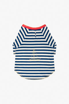 Sea Side - Çizgili Jersey Tişört - Köpek