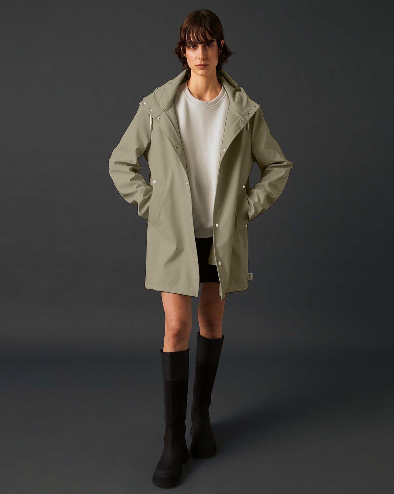 Bruno Signature Unisex Yağmurluk - Stone Gray