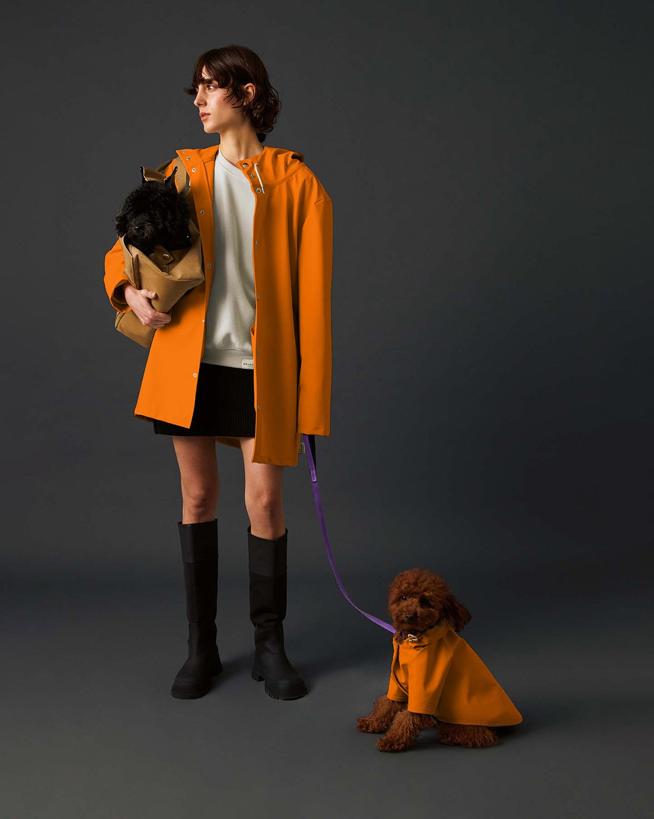 Bruno Signature Unisex Yağmurluk - Tangerine Orange