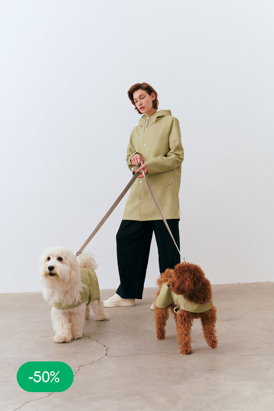 Matchy Strap Raincoat - Pistachio Green