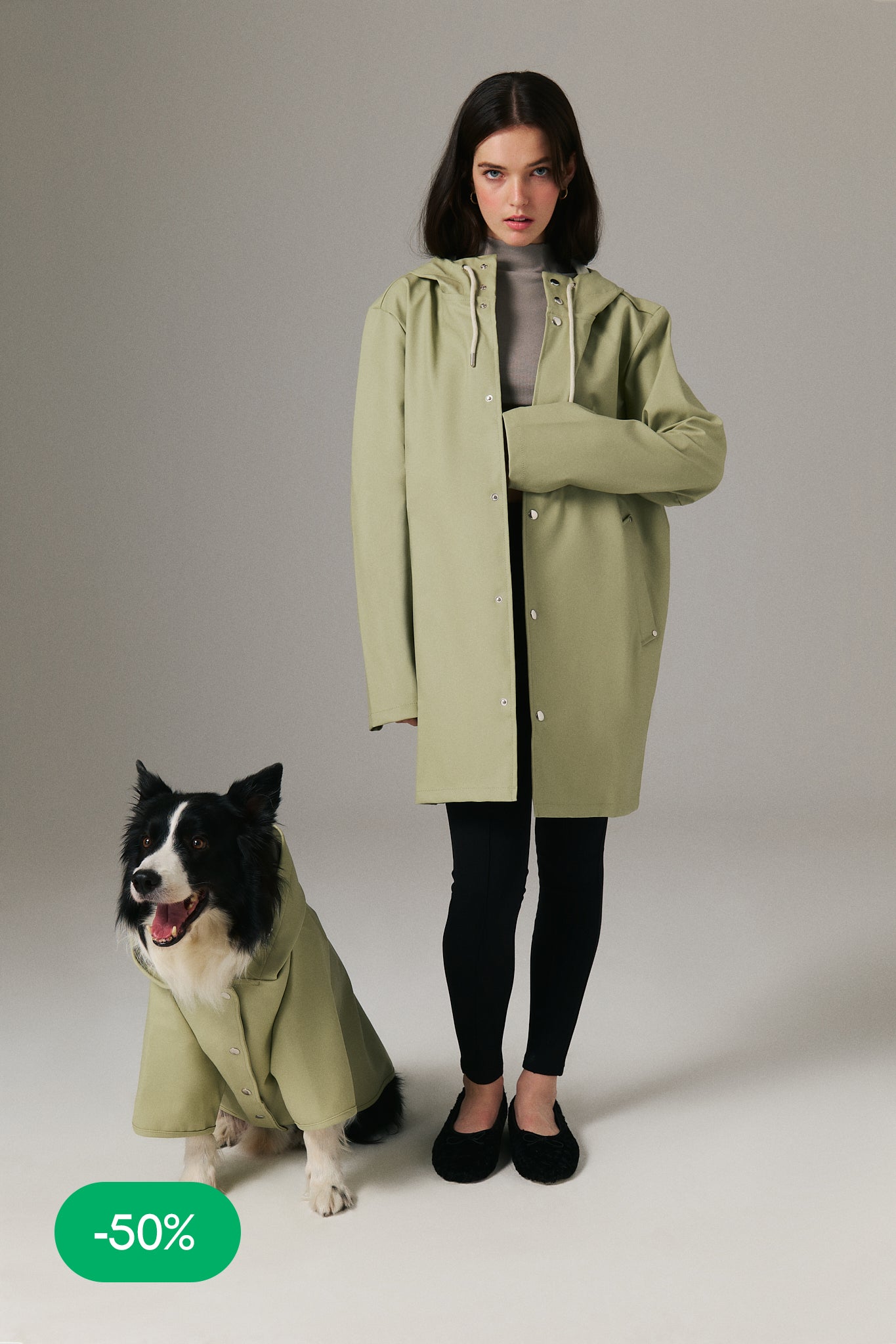 Matchy Raincoat - Pistachio Green