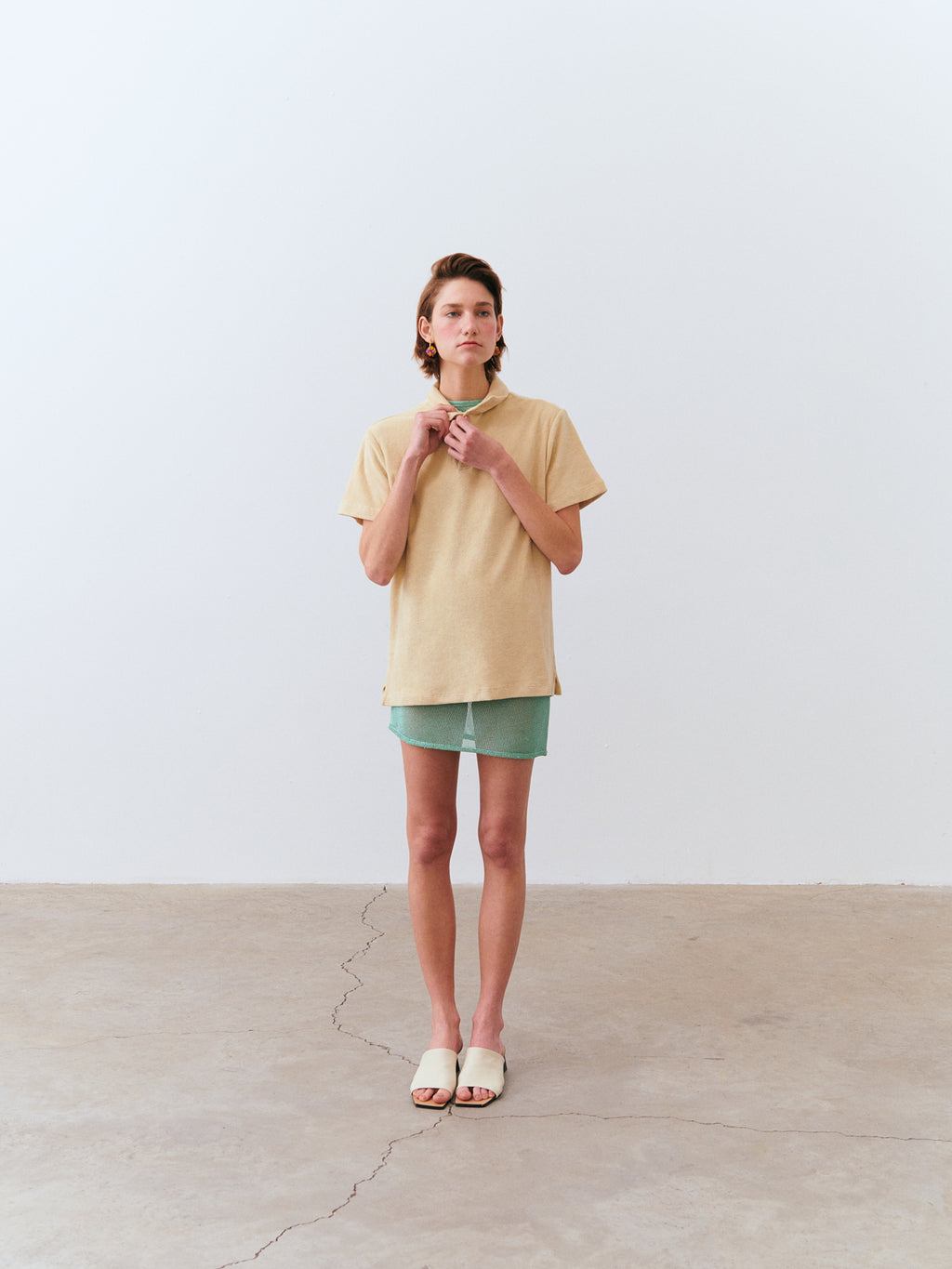 Kombin Havlu T-Shirt - Bej