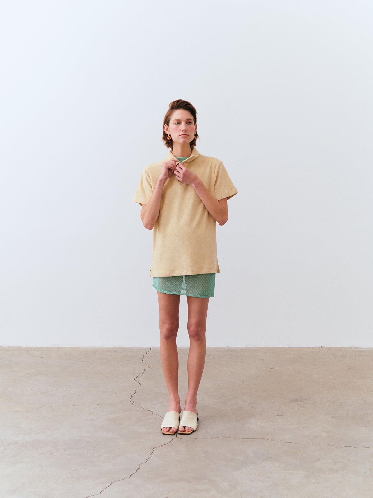 Kombin Havlu T-Shirt - Bej