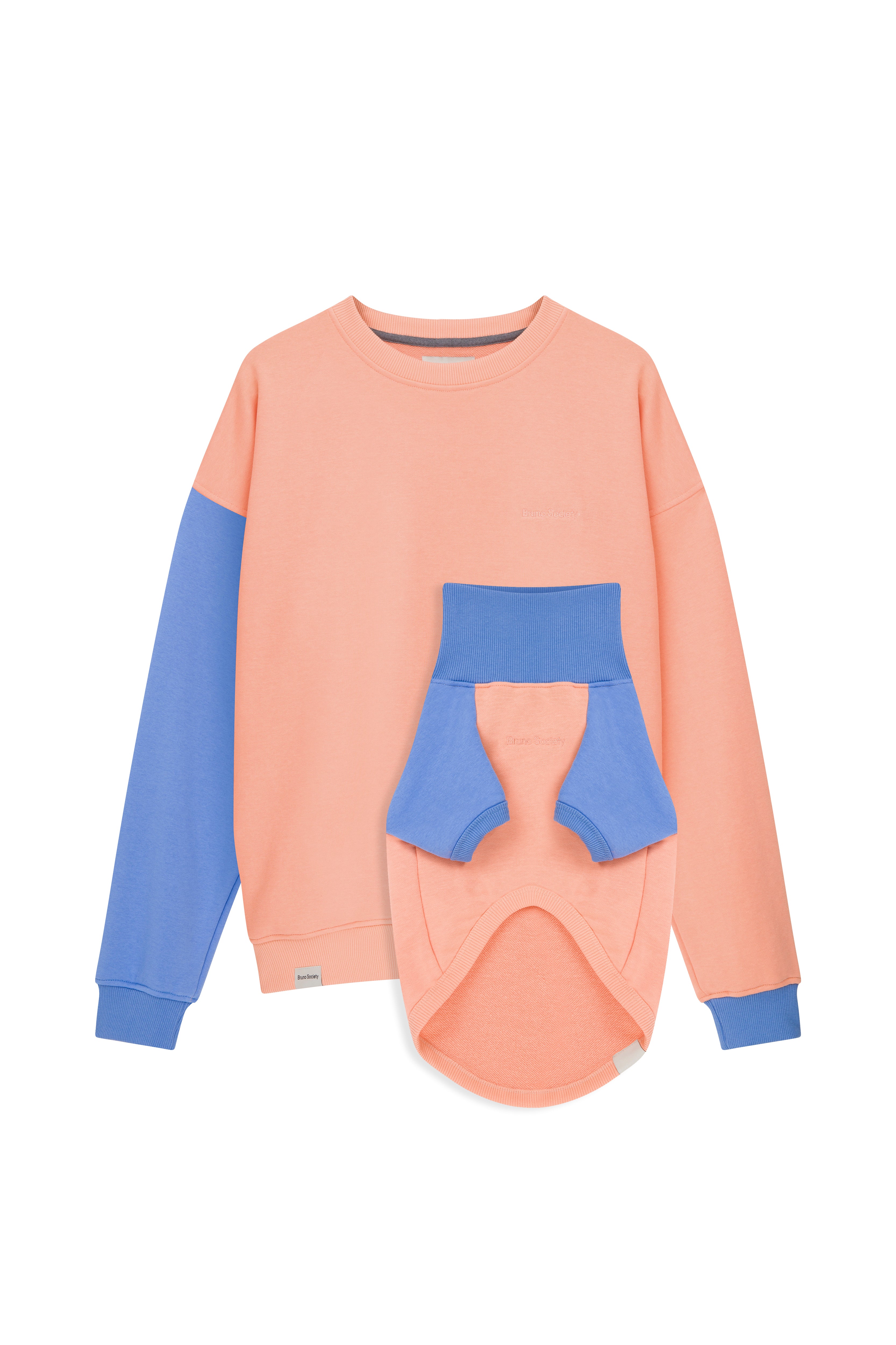 Kombin Sweatshirt - Şeftali/Mavi