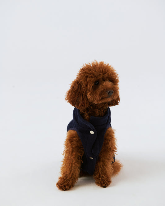 Buttoned Polar Fleece - Navy