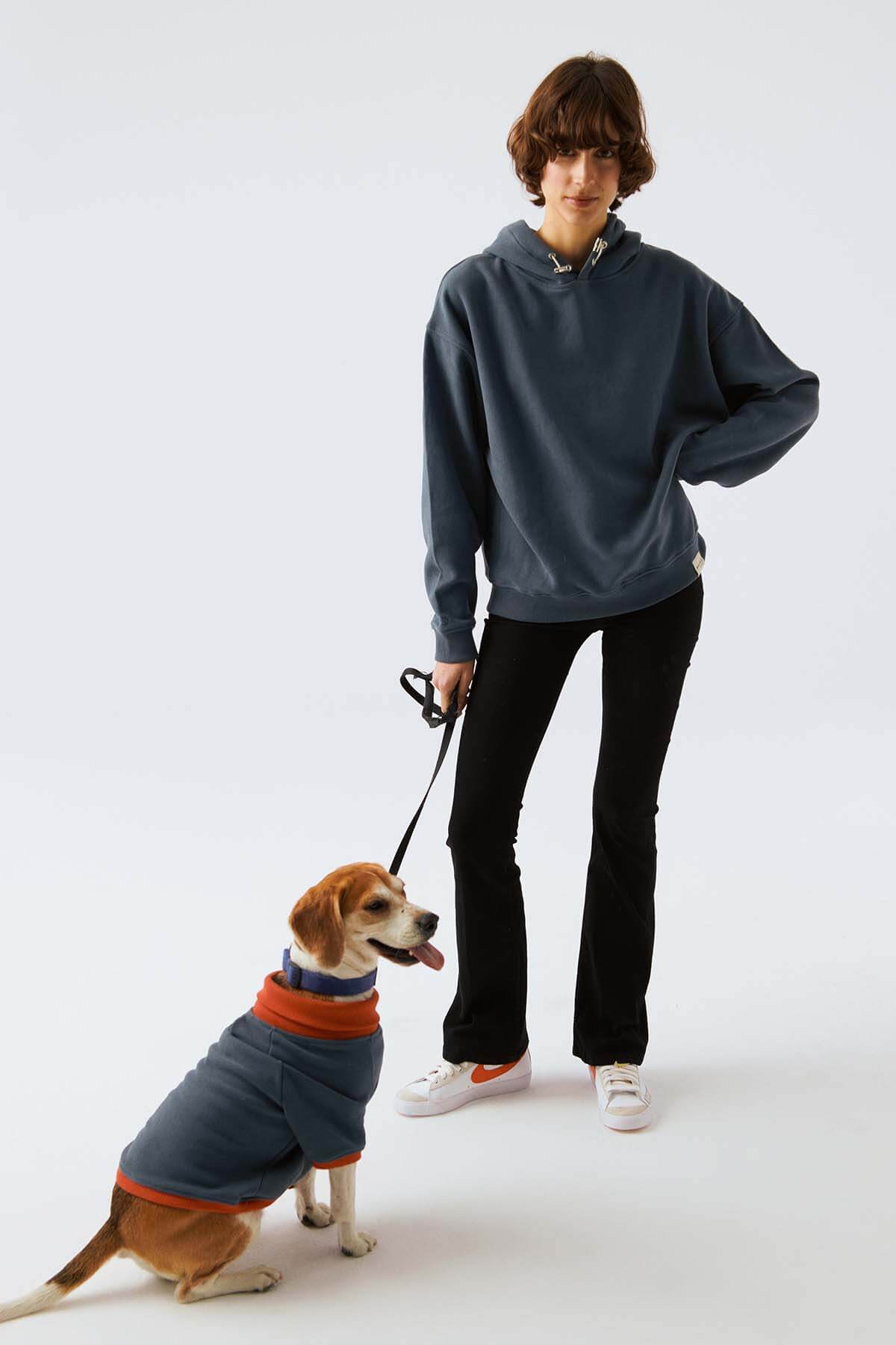 Köpek Sweatshirt - Ufuk Mavisi/Açık Kırmızı - Bruno Society