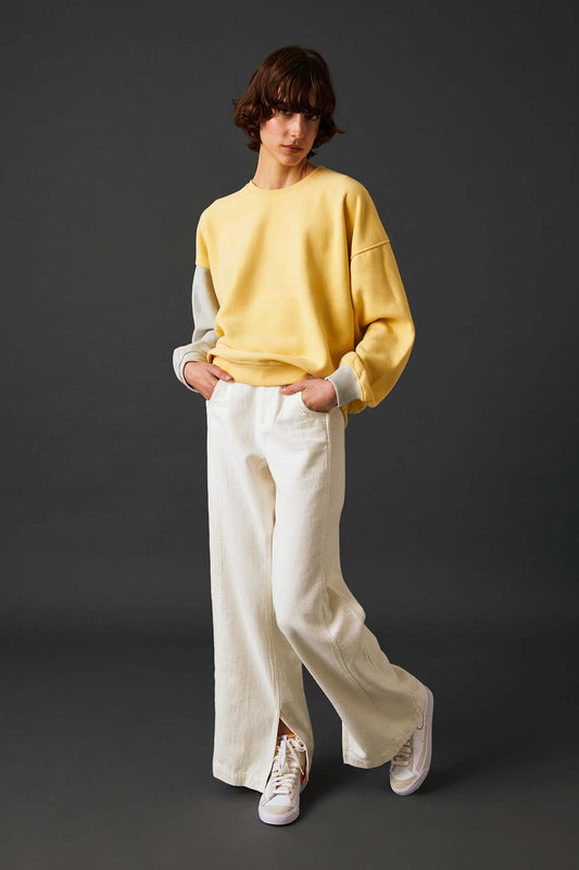 Matching Sweatshirt - Pale Yellow/Stone Gray
