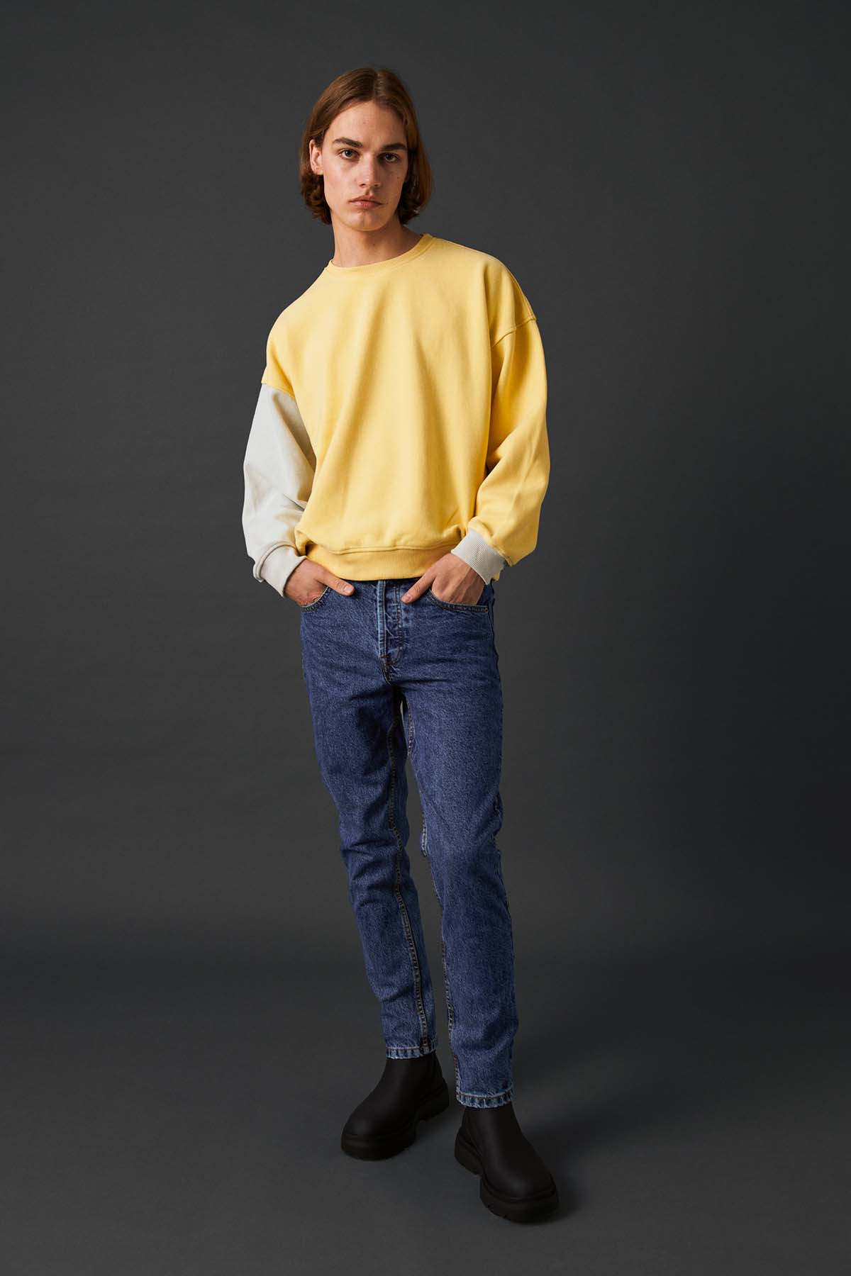 Matching Sweatshirt - Pale Yellow/Stone Gray