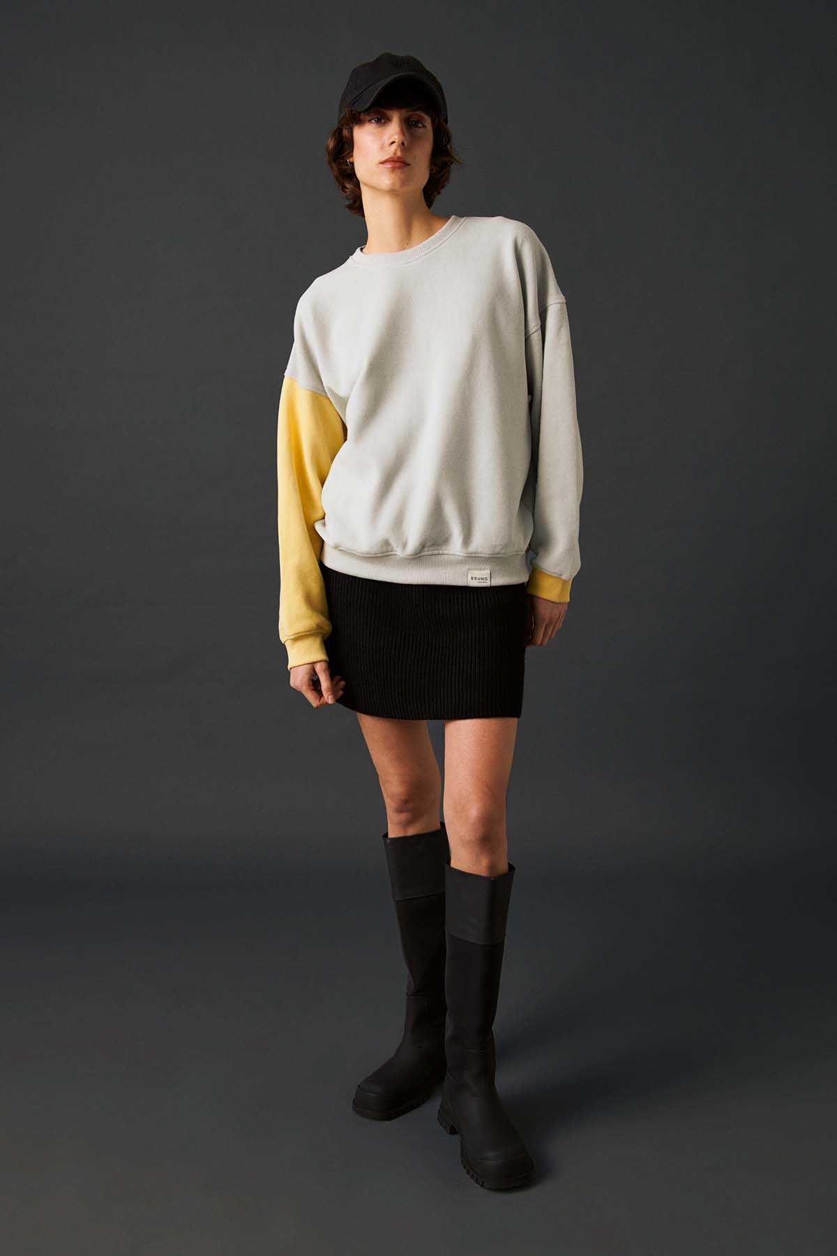 Matching Sweatshirt - Stone Grey/Pale Yellow