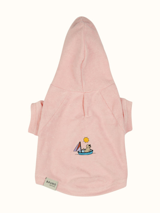 Köpek Havlu Hoodie - Pembe