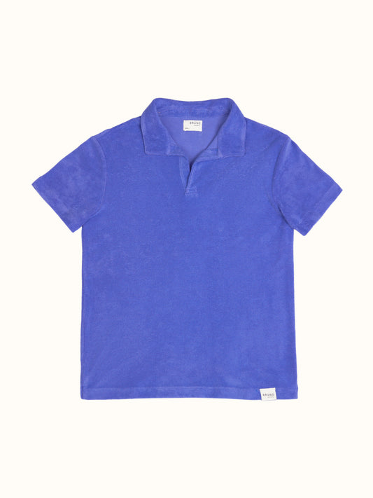 Unisex Havlu Polo T-shirt - Mor